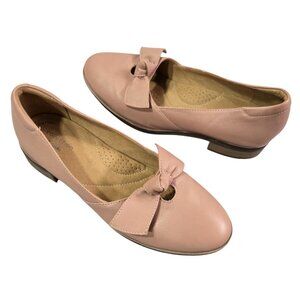 Clarks Pink Flats with Bow Detail